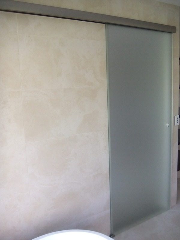 Frameless Sliding Door with Frosted Glass