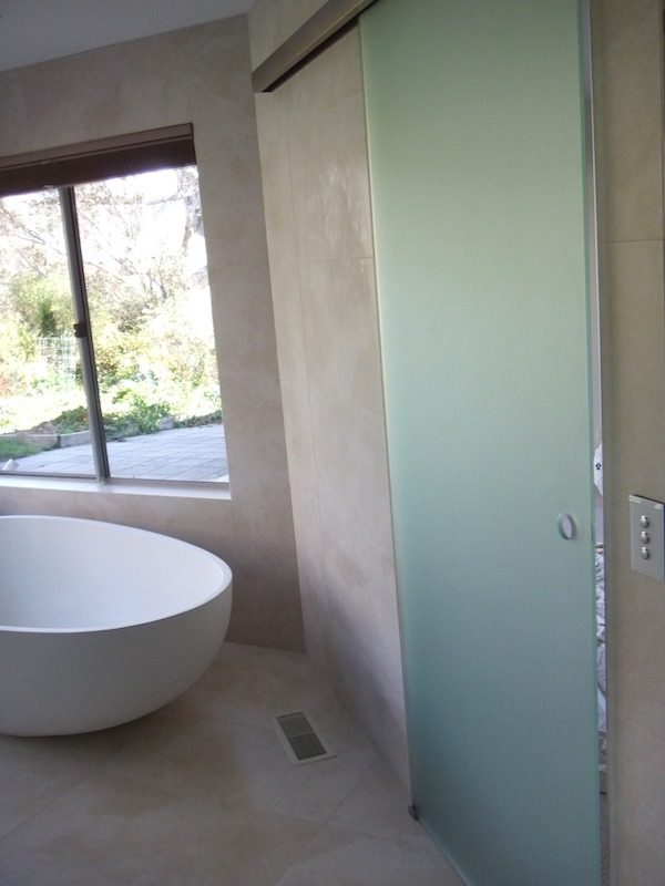 Frameless Sliding Door with Frosted Glass