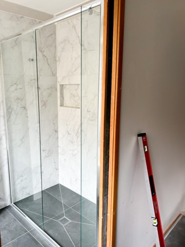 Shower Screen Semi Frameless Front Only Chrome Frame