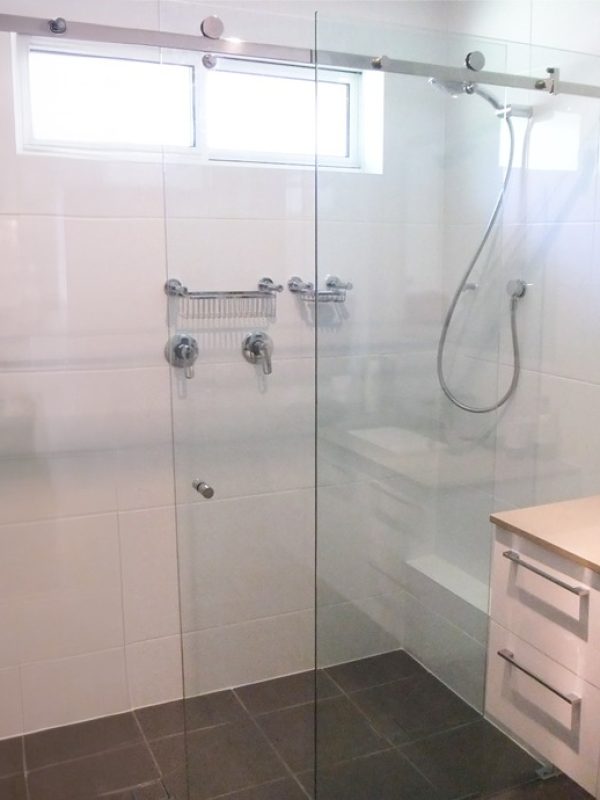 Shower Screen Frameless Slider Chrome Fittings