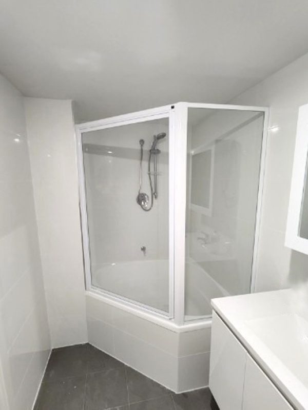 shower screen full framed bath tub sided white frame